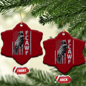 Funny F CAW F Crow Ceramic Ornament Vintage American Flag TS11 Print Your Wear