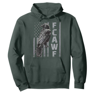 Funny F CAW F Crow Hoodie Vintage American Flag TS11 Dark Forest Green Print Your Wear