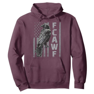 Funny F CAW F Crow Hoodie Vintage American Flag TS11 Maroon Print Your Wear