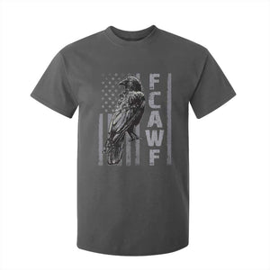 Funny F CAW F Crow T Shirt For Kid Vintage American Flag TS11 Dark Heather Print Your Wear