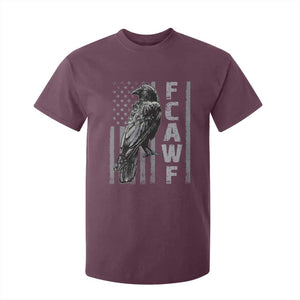 Funny F CAW F Crow T Shirt For Kid Vintage American Flag TS11 Maroon Print Your Wear