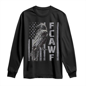 Funny F CAW F Crow Long Sleeve Shirt Vintage American Flag TS11 Black Print Your Wear