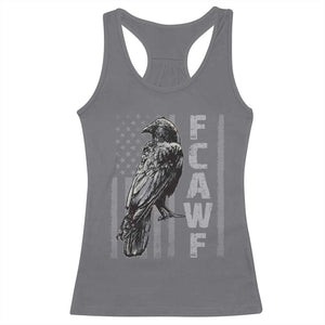 Funny F CAW F Crow Racerback Tank Top Vintage American Flag TS11 Charcoal Print Your Wear