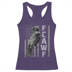 Funny F CAW F Crow Racerback Tank Top Vintage American Flag TS11 Purple Print Your Wear