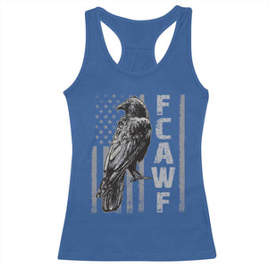 Funny F CAW F Crow Racerback Tank Top Vintage American Flag TS11 Royal Blue Print Your Wear