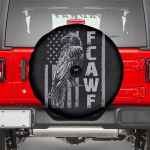 Funny F CAW F Crow Spare Tire Cover Vintage American Flag TS11 Black Print Your Wear