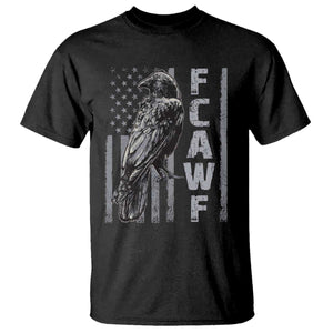 Funny F CAW F Crow T Shirt - Vintage American Flag Sarcastic Bird Humor Tee TS11 Black Print Your Wear