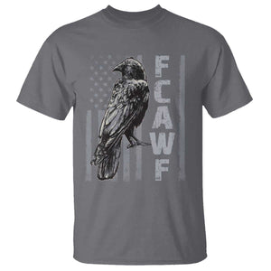 Funny F CAW F Crow T Shirt - Vintage American Flag Sarcastic Bird Humor Tee TS11 Charcoal Print Your Wear
