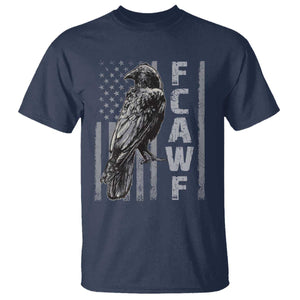 Funny F CAW F Crow T Shirt - Vintage American Flag Sarcastic Bird Humor Tee TS11 Navy Print Your Wear