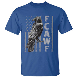 Funny F CAW F Crow T Shirt - Vintage American Flag Sarcastic Bird Humor Tee TS11 Royal Blue Print Your Wear