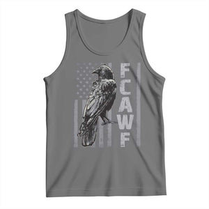 Funny F CAW F Crow Tank Top Vintage American Flag TS11 Black Heather Print Your Wear