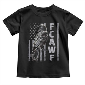 Funny F CAW F Crow Toddler T Shirt Vintage American Flag TS11 Black Print Your Wear