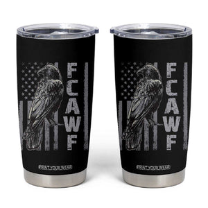 Funny F CAW F Crow Tumbler Cup Vintage American Flag TS11 Black Print Your Wear