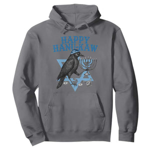 Funny Hanukkah Crow Hoodie Happy Hanukaw Jewish Holiday Chanukah Menorah TS11 Charcoal Print Your Wear