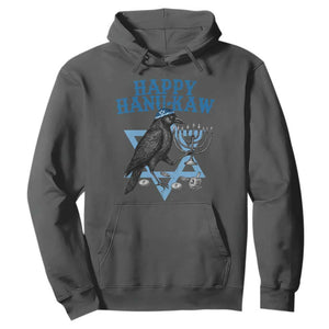 Funny Hanukkah Crow Hoodie Happy Hanukaw Jewish Holiday Chanukah Menorah TS11 Dark Heather Print Your Wear