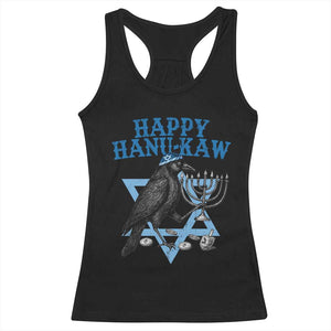 Funny Hanukkah Crow Racerback Tank Top Happy Hanukaw Jewish Holiday Chanukah Menorah TS11 Black Print Your Wear