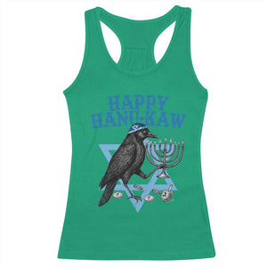 Funny Hanukkah Crow Racerback Tank Top Happy Hanukaw Jewish Holiday Chanukah Menorah TS11 Irish Green Print Your Wear