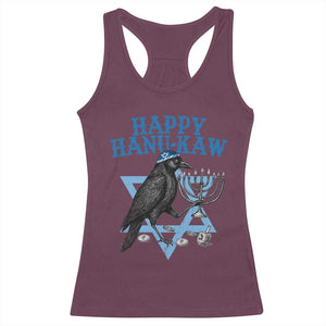 Funny Hanukkah Crow Racerback Tank Top Happy Hanukaw Jewish Holiday Chanukah Menorah TS11 Maroon Print Your Wear