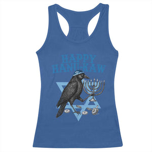 Funny Hanukkah Crow Racerback Tank Top Happy Hanukaw Jewish Holiday Chanukah Menorah TS11 Royal Blue Print Your Wear