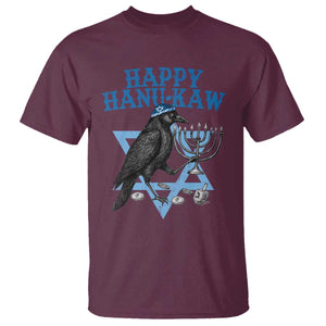 Funny Hanukkah Crow T Shirt Happy Hanukaw Jewish Holiday Chanukah Menorah TS11 Maroon Print Your Wear