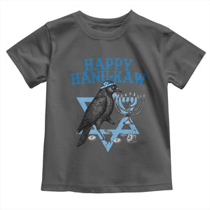 Funny Hanukkah Crow Toddler T Shirt Happy Hanukaw Jewish Holiday Chanukah Menorah TS11 Dark Heather Print Your Wear