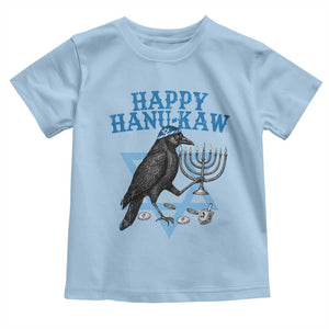 Funny Hanukkah Crow Toddler T Shirt Happy Hanukaw Jewish Holiday Chanukah Menorah TS11 Light Blue Print Your Wear