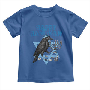 Funny Hanukkah Crow Toddler T Shirt Happy Hanukaw Jewish Holiday Chanukah Menorah TS11 Royal Blue Print Your Wear