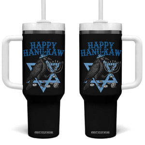 Funny Hanukkah Crow Tumbler With Handle Happy Hanukaw Jewish Holiday Chanukah Menorah TS11 One Size: 40 oz Black Print Your Wear