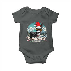 Christmas Italian Donkey Baby Onesie Funny Domick The Donkey Holiday Xmas TS11 Dark Heather Print Your Wear