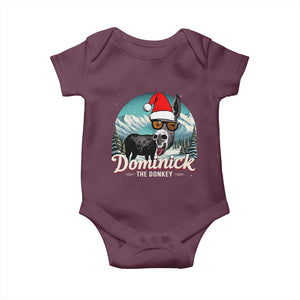 Christmas Italian Donkey Baby Onesie Funny Domick The Donkey Holiday Xmas TS11 Maroon Print Your Wear