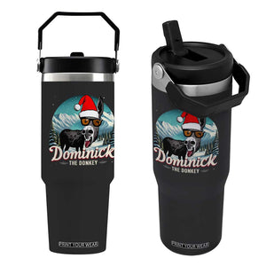 Christmas Italian Donkey Flip Straw Tumbler Funny Domick The Donkey Holiday Xmas TS11 One Size: 30 oz Black Print Your Wear