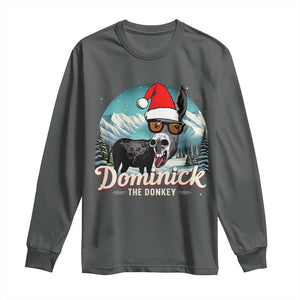 Christmas Italian Donkey Long Sleeve Shirt Funny Domick The Donkey Holiday Xmas TS11 Dark Heather Print Your Wear