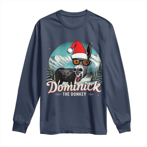 Christmas Italian Donkey Long Sleeve Shirt Funny Domick The Donkey Holiday Xmas TS11 Navy Print Your Wear
