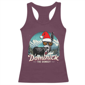 Christmas Italian Donkey Racerback Tank Top Funny Domick The Donkey Holiday Xmas TS11 Maroon Print Your Wear