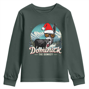 Christmas Italian Donkey Youth Sweatshirt Funny Domick The Donkey Holiday Xmas TS11 Dark Forest Green Print Your Wear