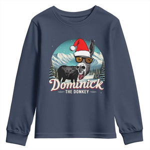 Christmas Italian Donkey Youth Sweatshirt Funny Domick The Donkey Holiday Xmas TS11 Navy Print Your Wear