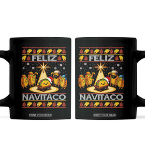 Funny Tacos Christmas Nativity Scene Coffee Mug Feliz Navitaco Mexican Food TS11 Black Print Your Wear