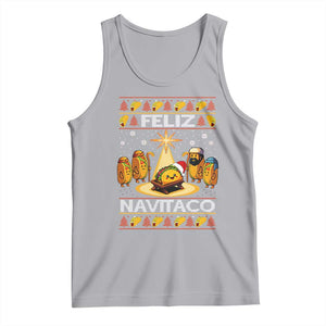 Funny Tacos Christmas Nativity Scene Tank Top Feliz Navitaco Mexican Food TS11 Athletic Heather Print Your Wear