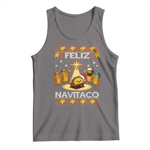 Funny Tacos Christmas Nativity Scene Tank Top Feliz Navitaco Mexican Food TS11 Deep Heather Print Your Wear