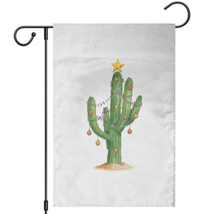 Funny Cactus Christmas Xmas Trees Lights Santa Hat Cactus Lovers Garden Flag TS11 White Print Your Wear