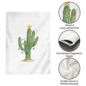 Funny Cactus Christmas Xmas Trees Lights Santa Hat Cactus Lovers Garden Flag TS11 Print Your Wear