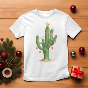 Funny Cactus Christmas Xmas Trees Lights Santa Hat Cactus Lovers T Shirt TS11 White Print Your Wear