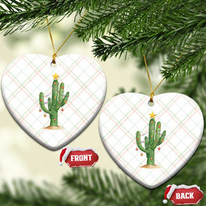 Funny Cactus Christmas Xmas Trees Lights Santa Hat Cactus Lovers Ceramic Ornament TS11 Print Your Wear