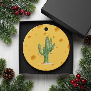 Funny Cactus Christmas Xmas Trees Lights Santa Hat Cactus Lovers Ceramic Ornament TS11 1pc Yellow Cheese Print Your Wear