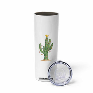 Funny Cactus Christmas Xmas Trees Lights Santa Hat Cactus Lovers Skinny Tumbler TS11 Print Your Wear