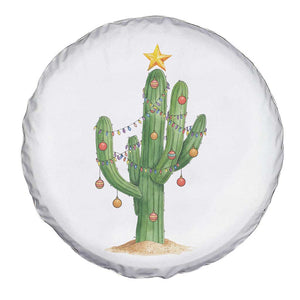 Funny Cactus Christmas Xmas Trees Lights Santa Hat Cactus Lovers Spare Tire Cover TS11 Print Your Wear