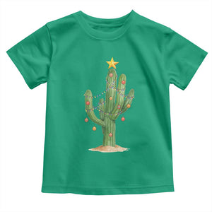 Funny Cactus Christmas Xmas Trees Lights Santa Hat Cactus Lovers Toddler T Shirt TS11 Irish Green Print Your Wear