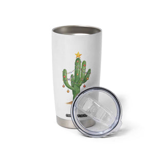 Funny Cactus Christmas Xmas Trees Lights Santa Hat Cactus Lovers Tumbler Cup TS11 Print Your Wear