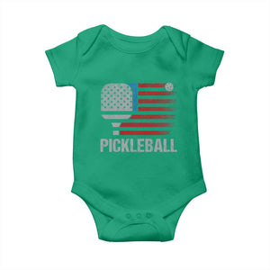 Pickleball Lover Vintage American Flag Baby Onesie 4th of July TS11 Irish Green Print Your Wear