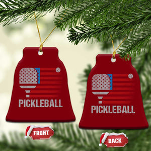 Pickleball Lover Vintage American Flag Ceramic Ornament 4th of July TS11 Print Your Wear